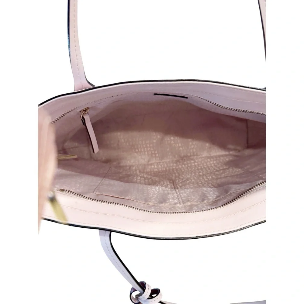 Kate Spade Wright Place Karla Tassel Leather Plum Dawn Pink Zip Top Tote Bag